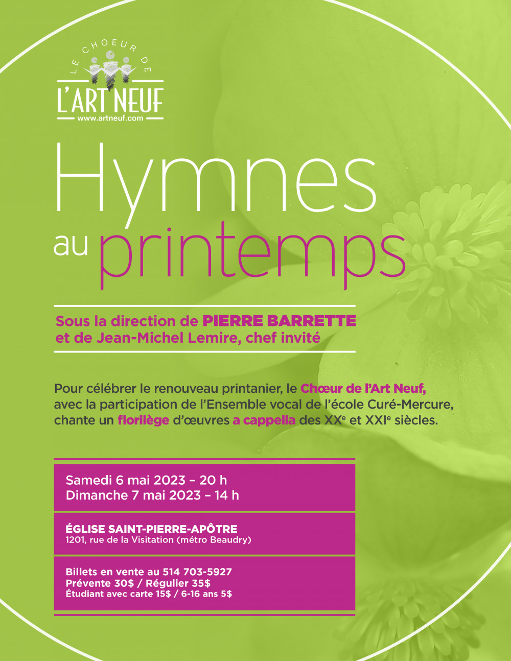 Billets pour Concert printanier du 20e et 21e siècle à Montréal le 2023 ...